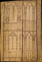 Reims - Cathedrale - Nef, Elevations int. et ext. d'une travee, Dessin de Villard de Honnecourt